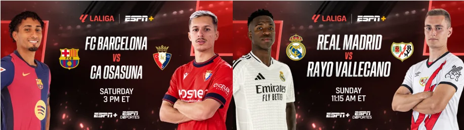 Real Madrid, FC Barcelone, FC Bayern, Bayer Leverkusen, AFC Ajax, sur les plates-formes ESPN ce week-end
