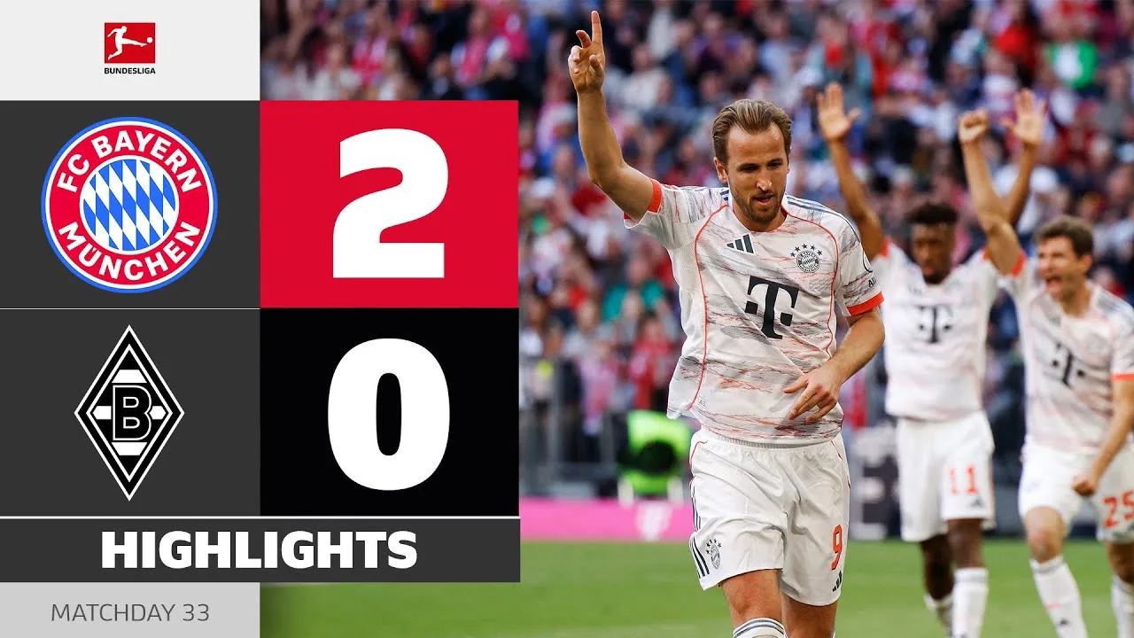 Kane et Olise en feu! | FC Bayern – Borussia M’gladbach | Faits saillants | MD 33 – Bundesliga 2024/25