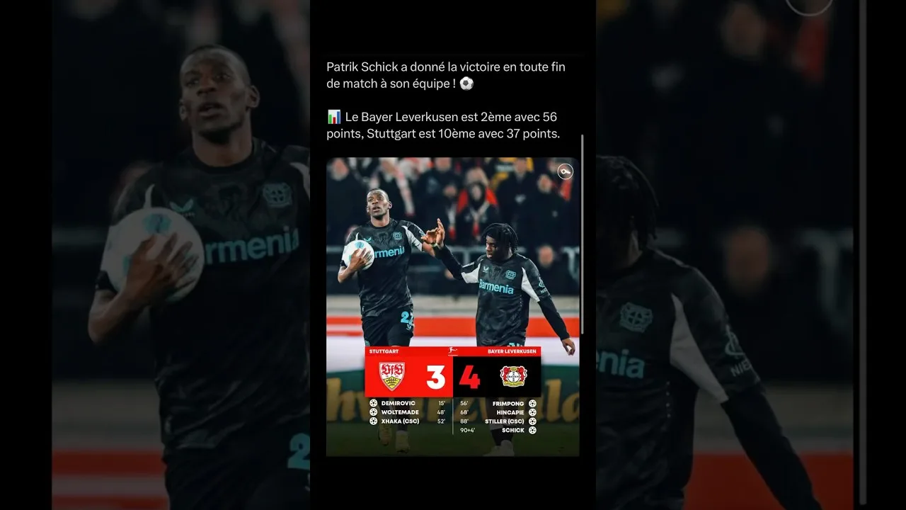 React au 4-3 du Bayer Leverkusen vs Stuttgart #leverkusen #stuttgart #bundesliga #football #react