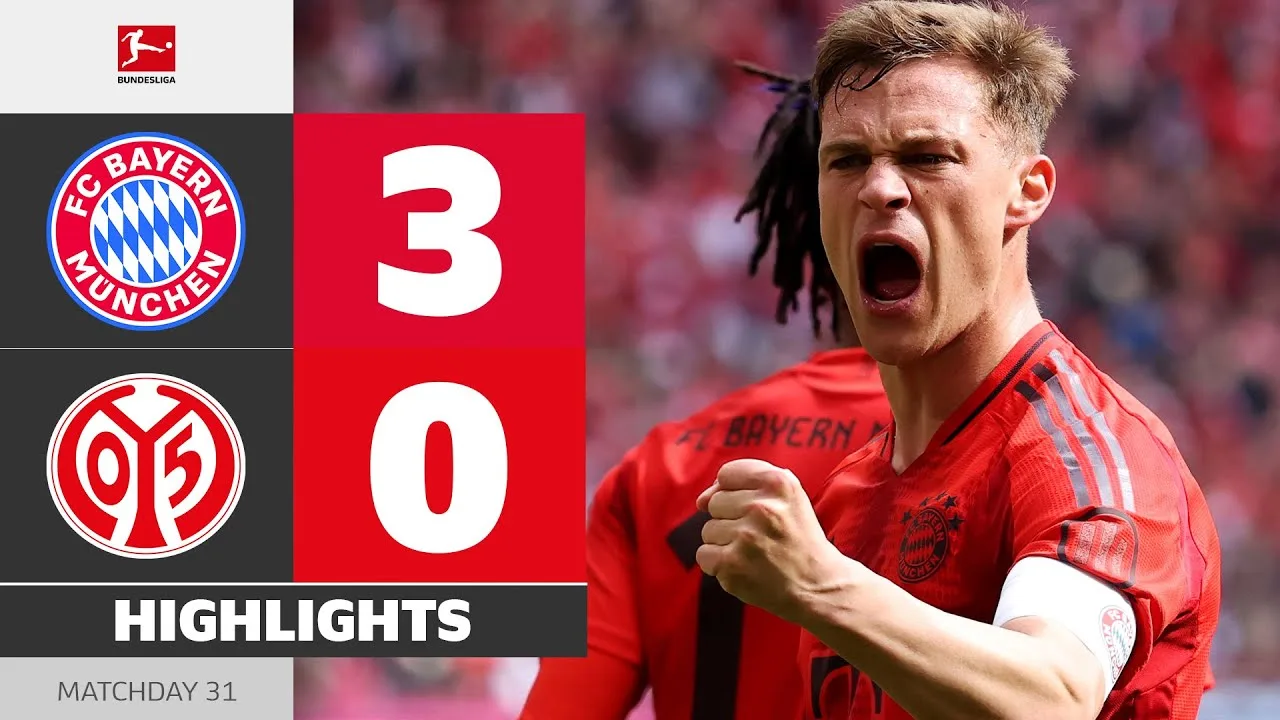 Le Bayern à un pas de plus! | FC Bayern – Mainz 05 | Faits saillants | Matchday 31 – Bundesliga 2024/25