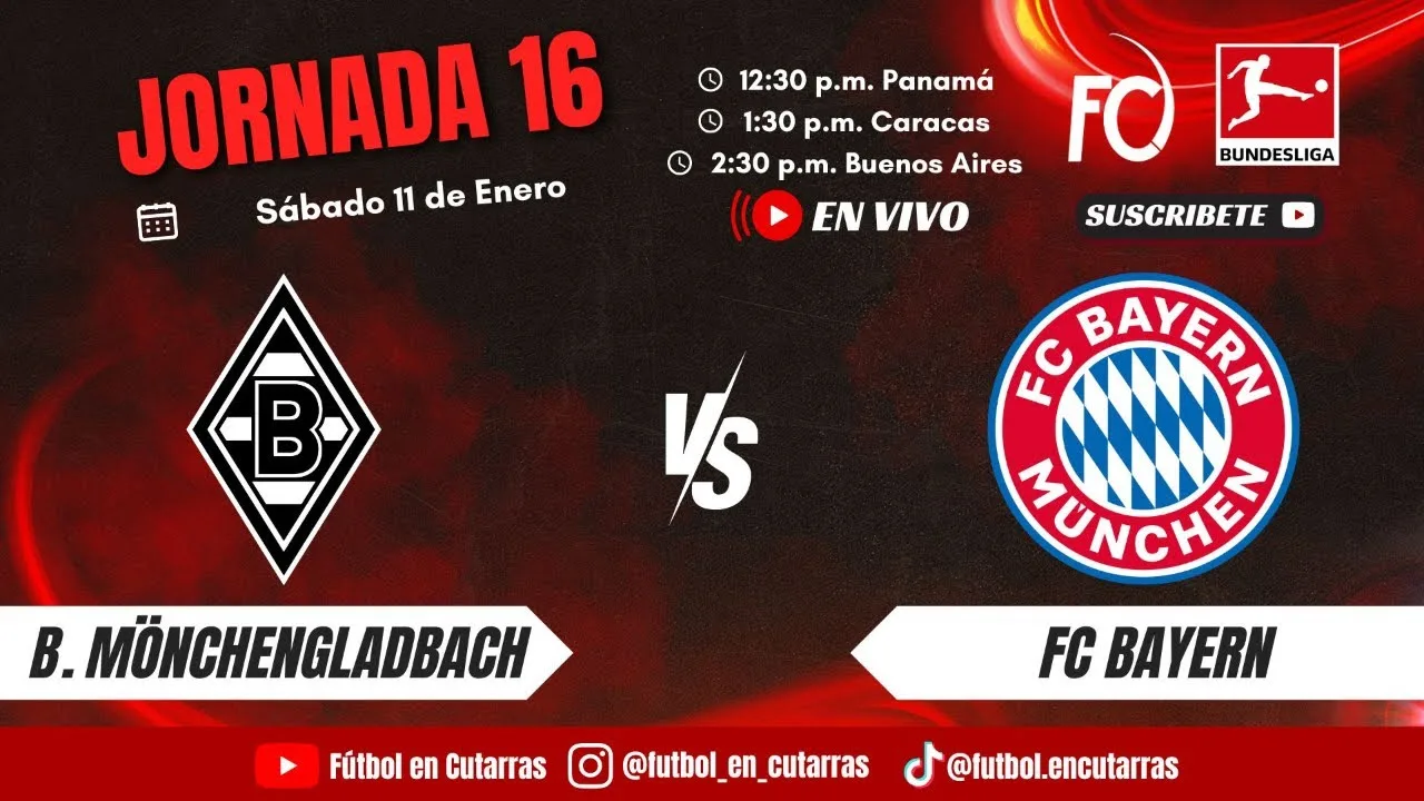 Borussia Mönchengladbach contre FC Bayern | Bundesliga | 16ème journée