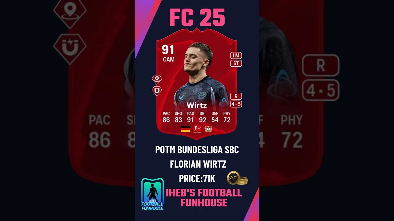 Moyen le moins cher de terminer le potm Bundesliga Florian Wirtz SBC au FC 25! 💸⚡