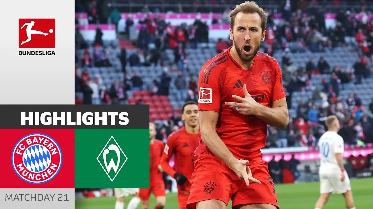 Kane a ouvert la voie à la victoire! | FC Bayern München – Sv Werder Bremen 3-0 | Faits saillants | MD 21