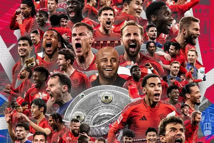 HEUREUX! Le titre de Bundesliga officiel du Bayern Munich Bundesliga 2024-2025, Harry Kane a finalement supprimé cette «malédiction» jusqu’à une petite fête