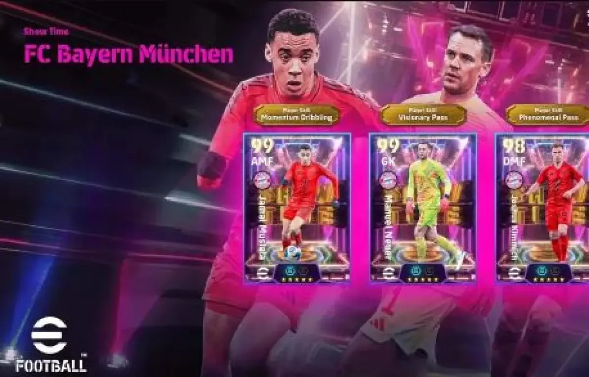Efootball 2025 présente le champion de Bundesliga Bayern Munich, voir le Neuer, Musiala et Kimmich Review Pack