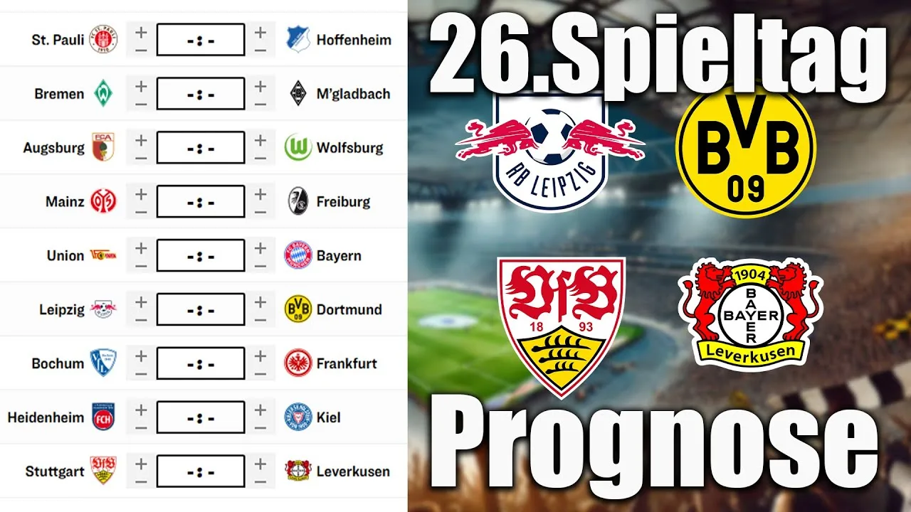 26th Match Day Bundesliga 24/25 Prévisions | Tous les jeux et conseils!