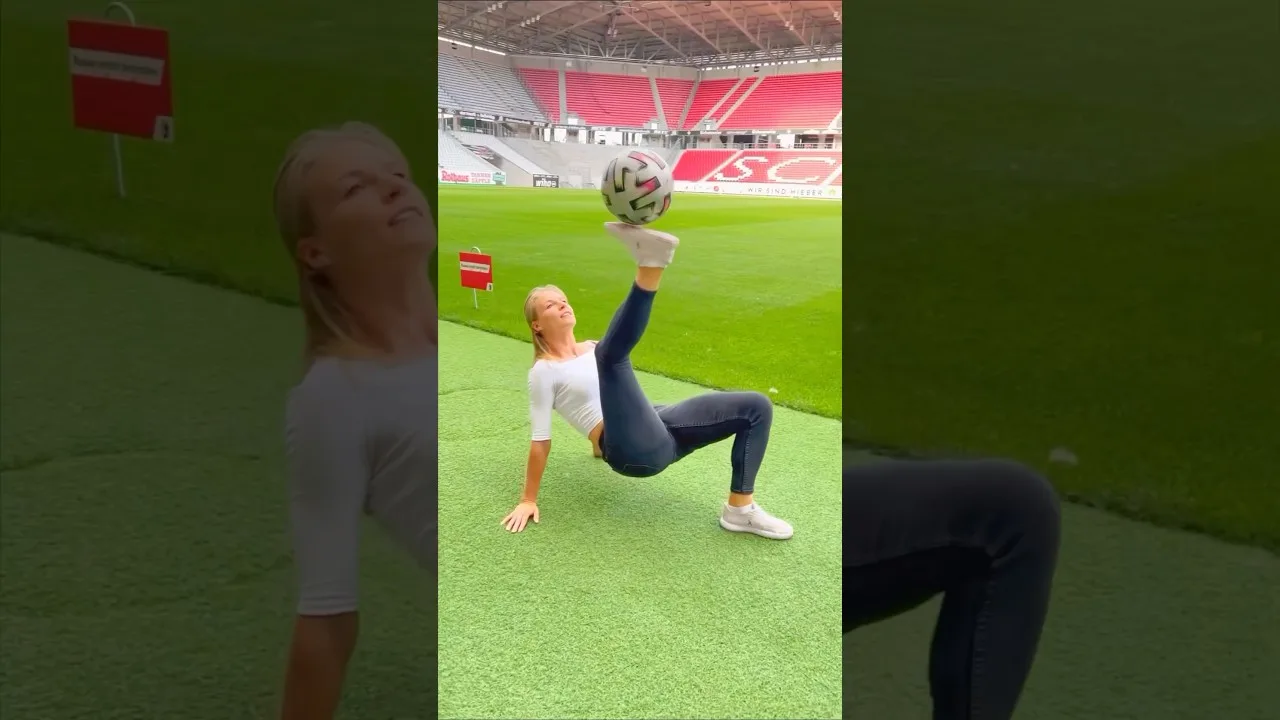 Crazy girl football skills in Bundesliga stadium 🤩⚽️🏟️ #aguska #football #bundesliga