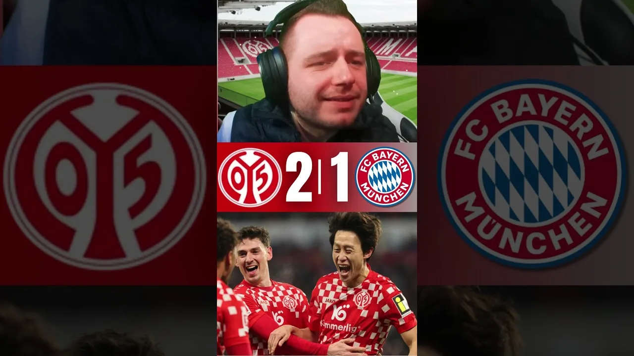 MAÏENCE BAT LA BAVIÈRE ! 🤯 #bundesliga #mainz #bayern #goal #shorts #reaction #fcb